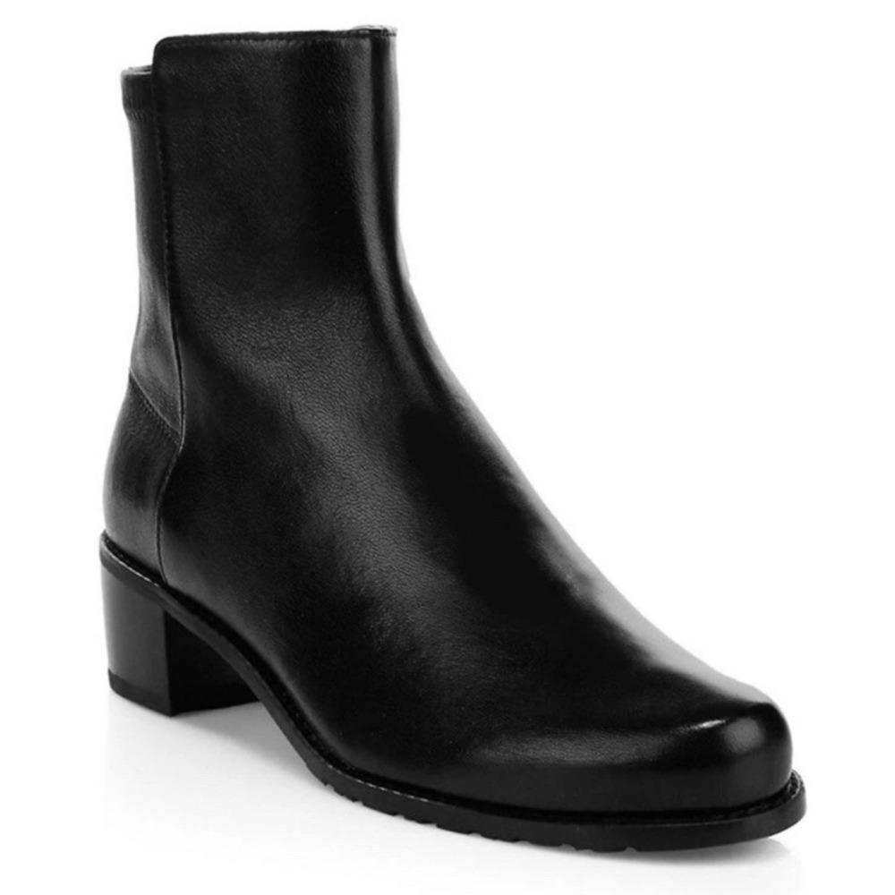 STUART WEITZMAN RESERVE BOOTIE BLACK LEATHER ZW15141 ANKLE BOOTS WOMENS 7 NEW - Picture 11 of 12